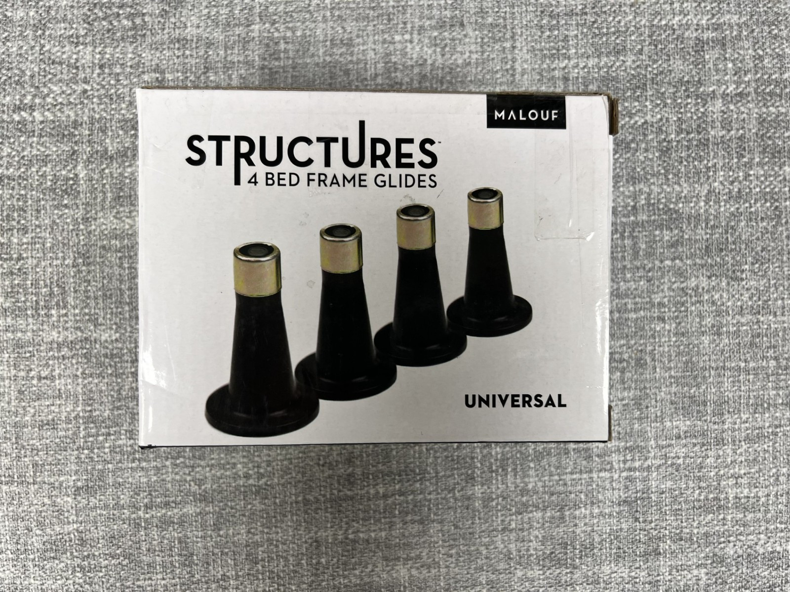 Malouf Heavy-Duty Plastic Bedframe Glides (Set of 4) Black