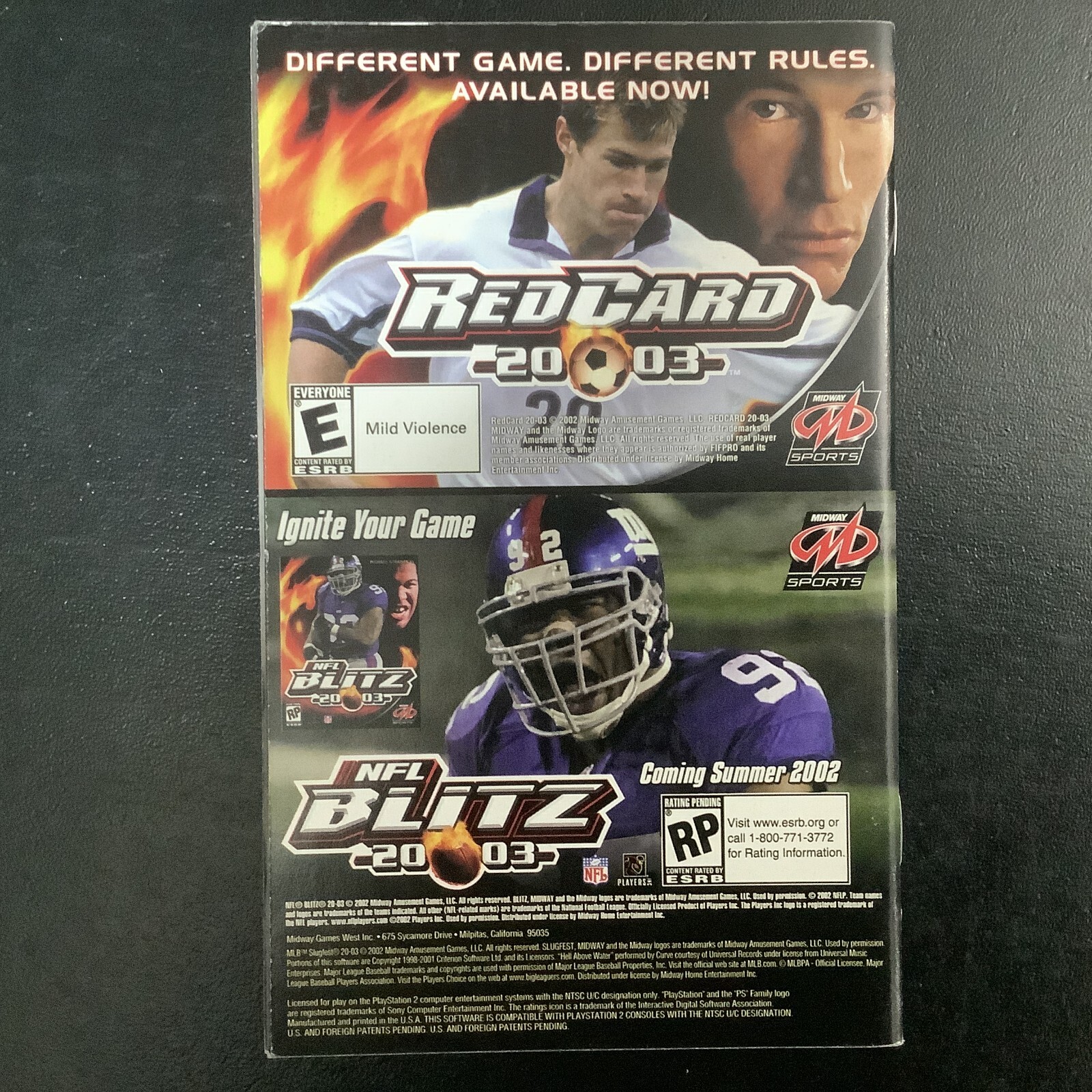MLB Slugfest 2003 PS2 PlayStation 2 Instruction Manual Only