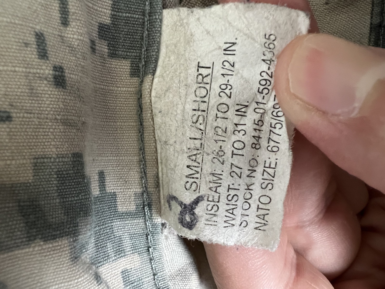 Army Combat Trouser Digi Camo Cargo Pants Size Small Short