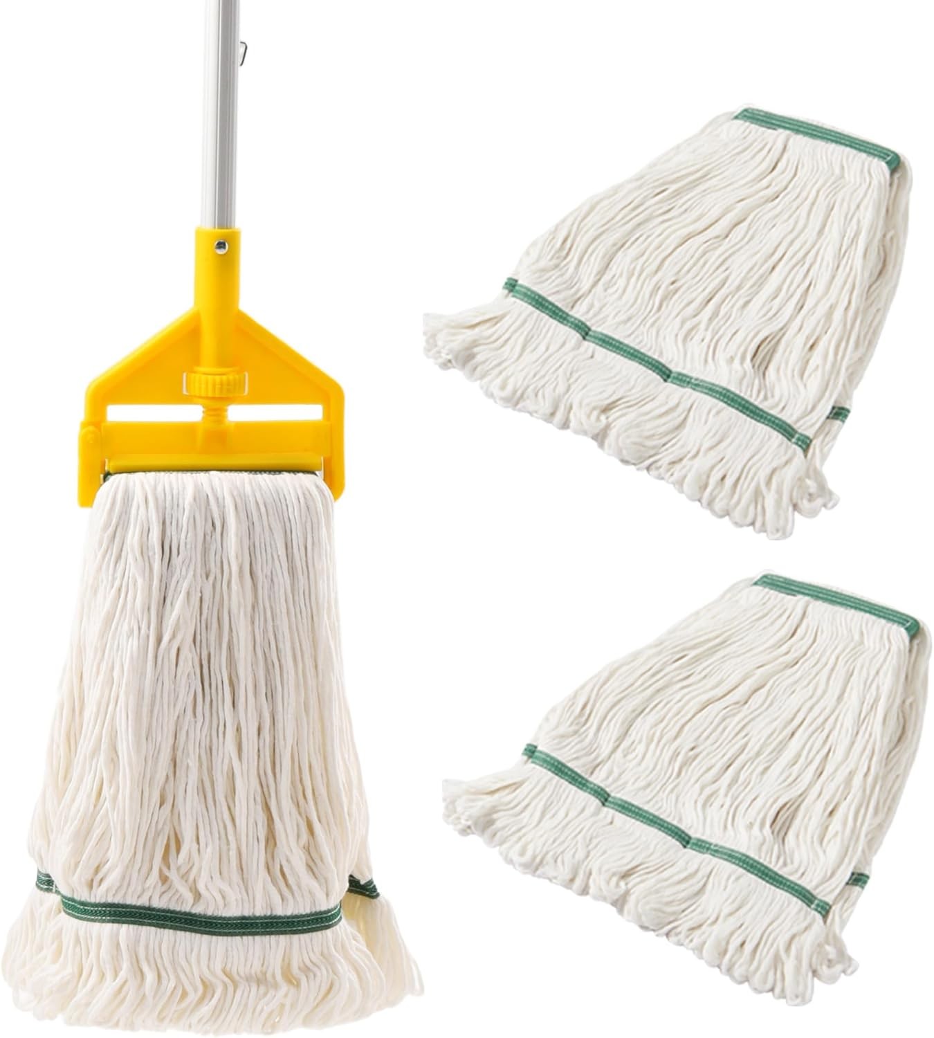 mercial Heavy Duty Industrial Mop with Long Handle, Looped-End String