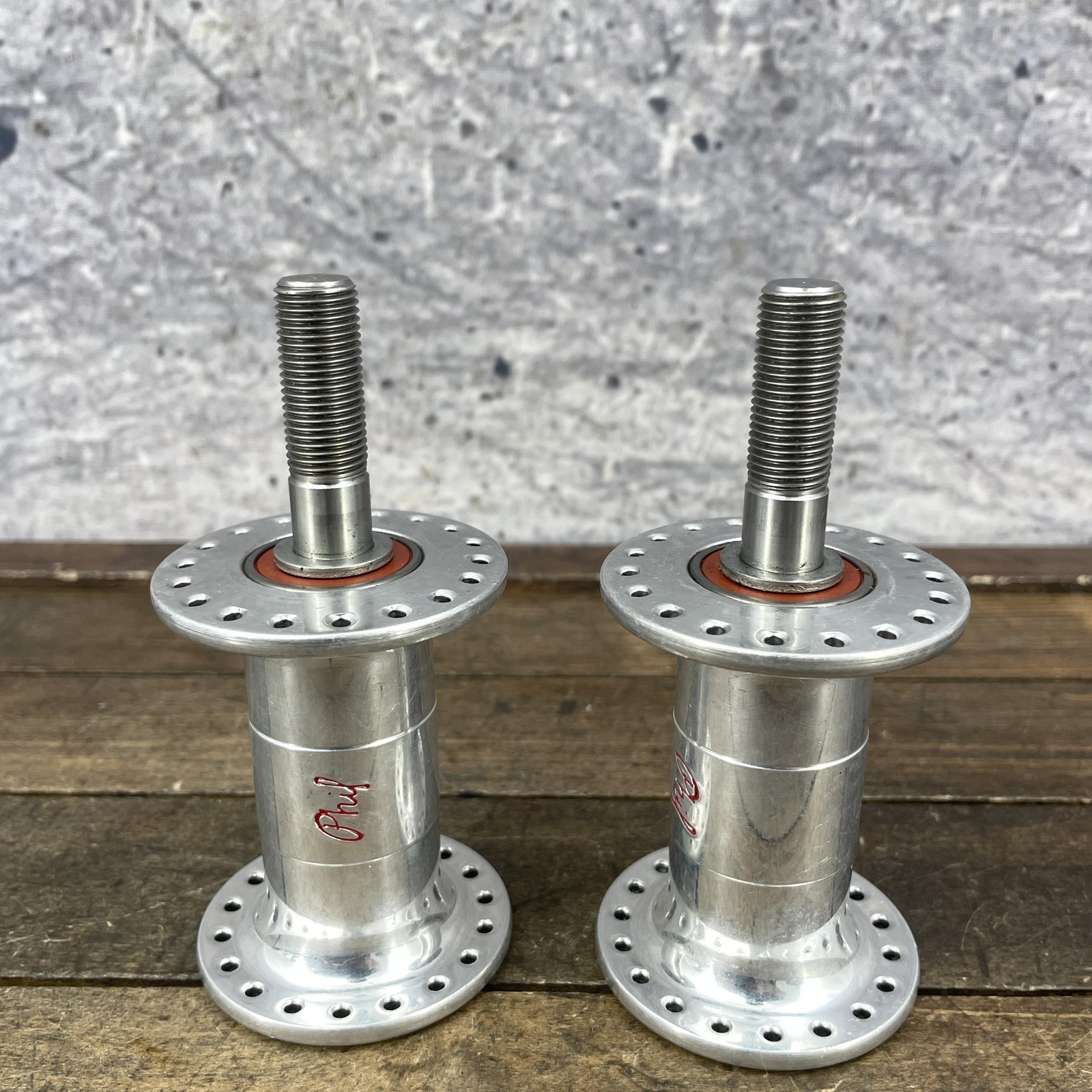 Vintage Phil Wood Wheelchair Wheel Hubs 36h Sealed Hubset QR USA 126mm
