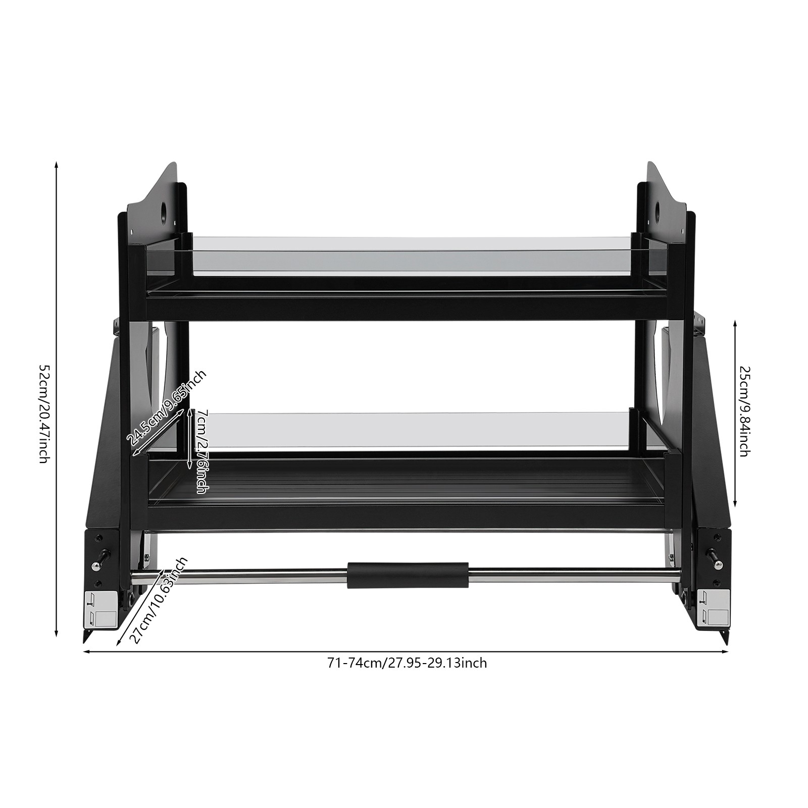 Pull Down Cabinet Organizer, 2 Tier Kitchen Cabinet Pull Down Shelf, Pull Out