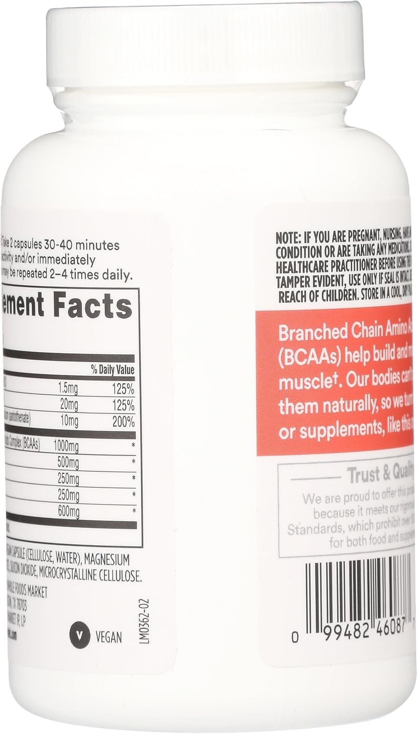 60 Capsules of BCAA Complex - Elevate Your Workout Recovery Naturally
