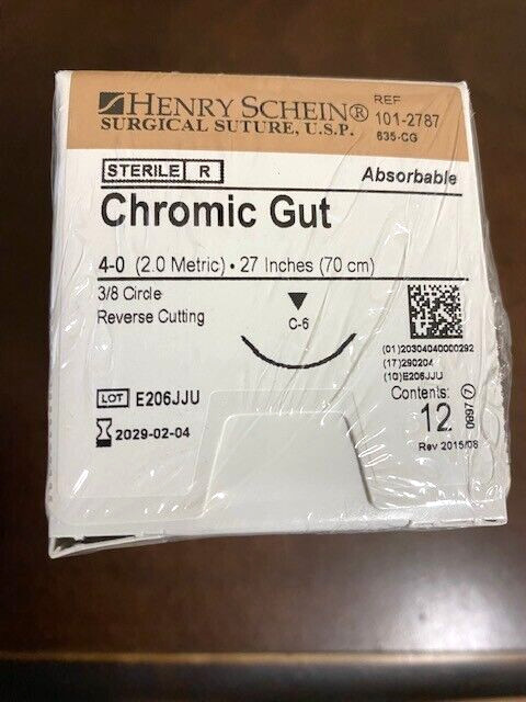 Henry Schein Dental 4-0 Chromic Gut Suture C6  27"  same as Look 559B