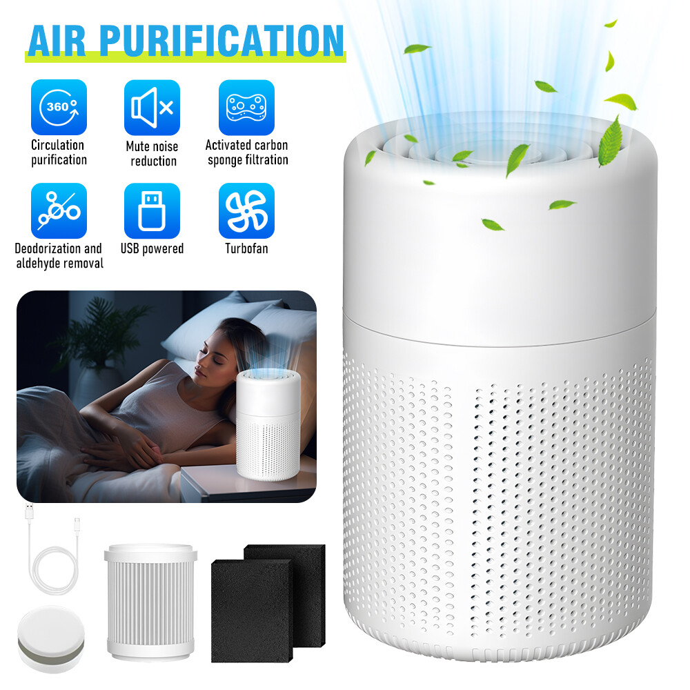 Purificador De Aire HEPA Para Hogar Dormitorio Filtro Eliminador Olor Allergies