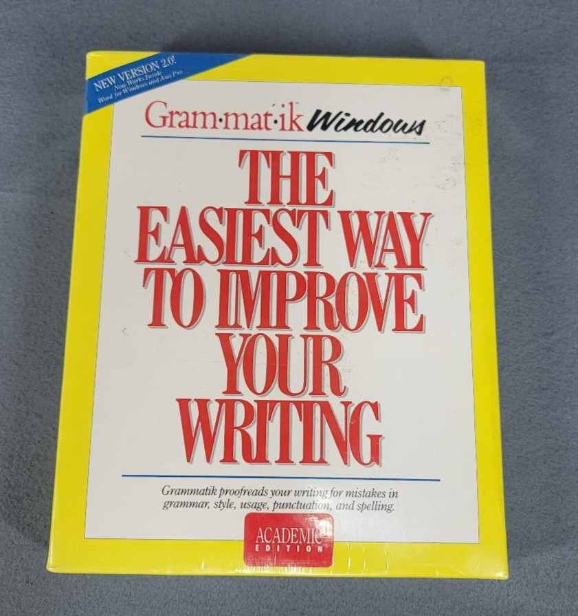 Grammatik Windows 2.0 Software Easiest Writing Style Improvement NEW Vintage