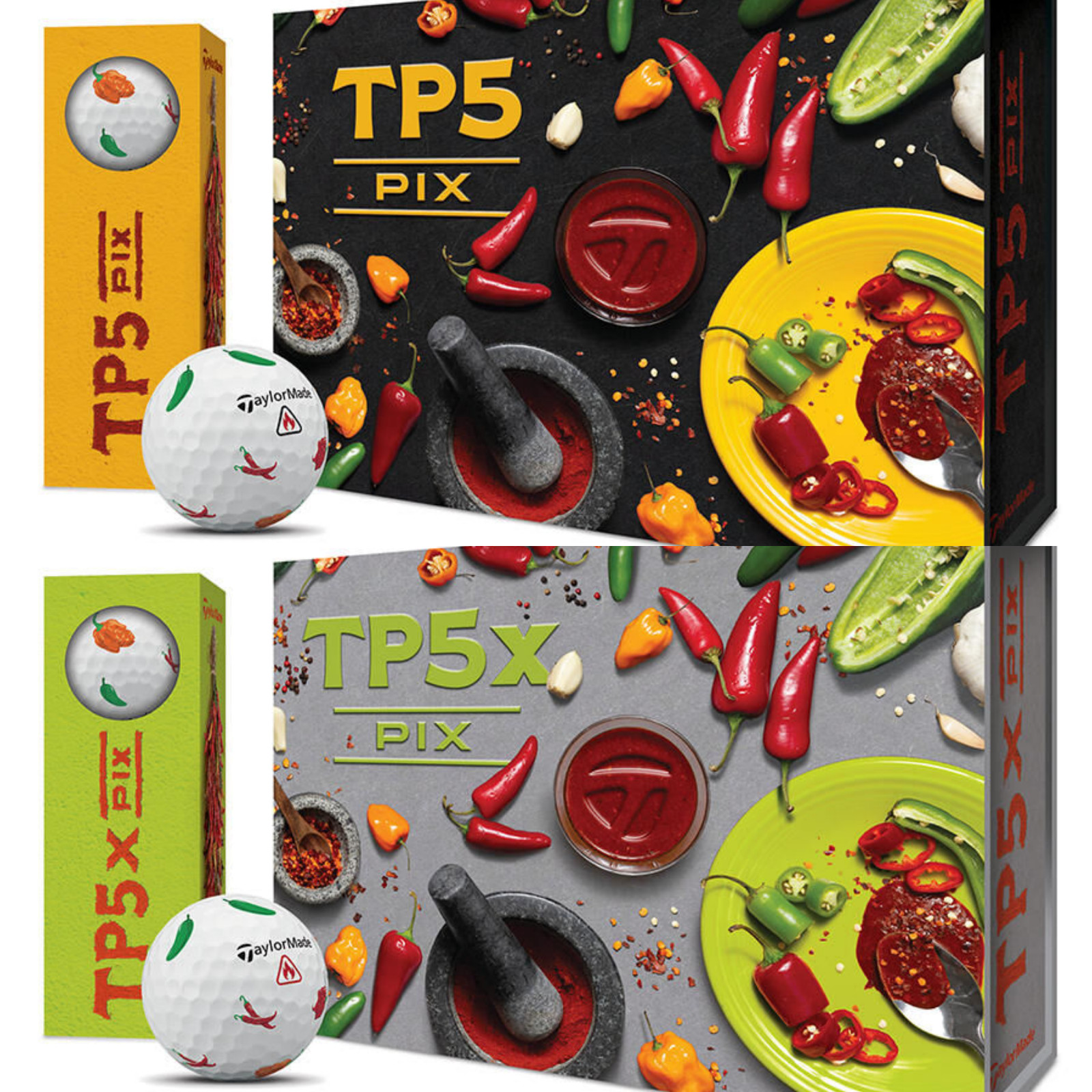 TaylorMade TP5 TP5x pix Peppers Golf Balls Limited Edition 1 Dozen New 2025