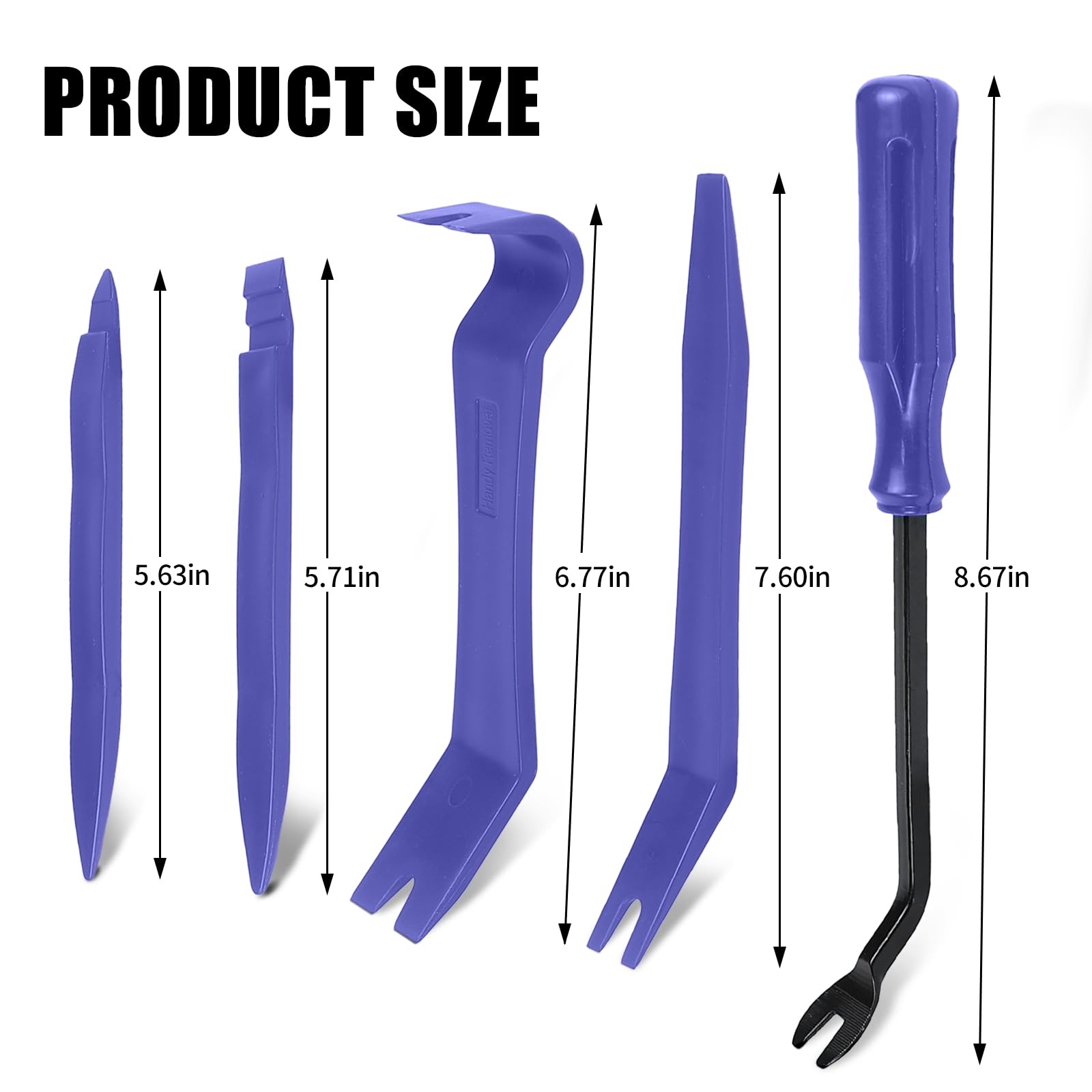 5PCS Auto Trim Removal Tool Kit, No-Scratch Plastic Pry Kit, Interior Blue