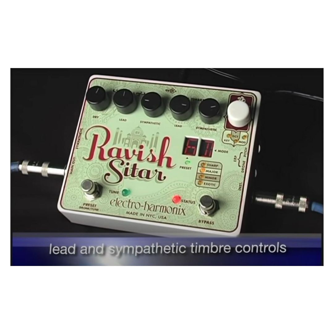 Electro-Harmonix Ravish Sitar Emulator Pedal with Selectable Decay Speed