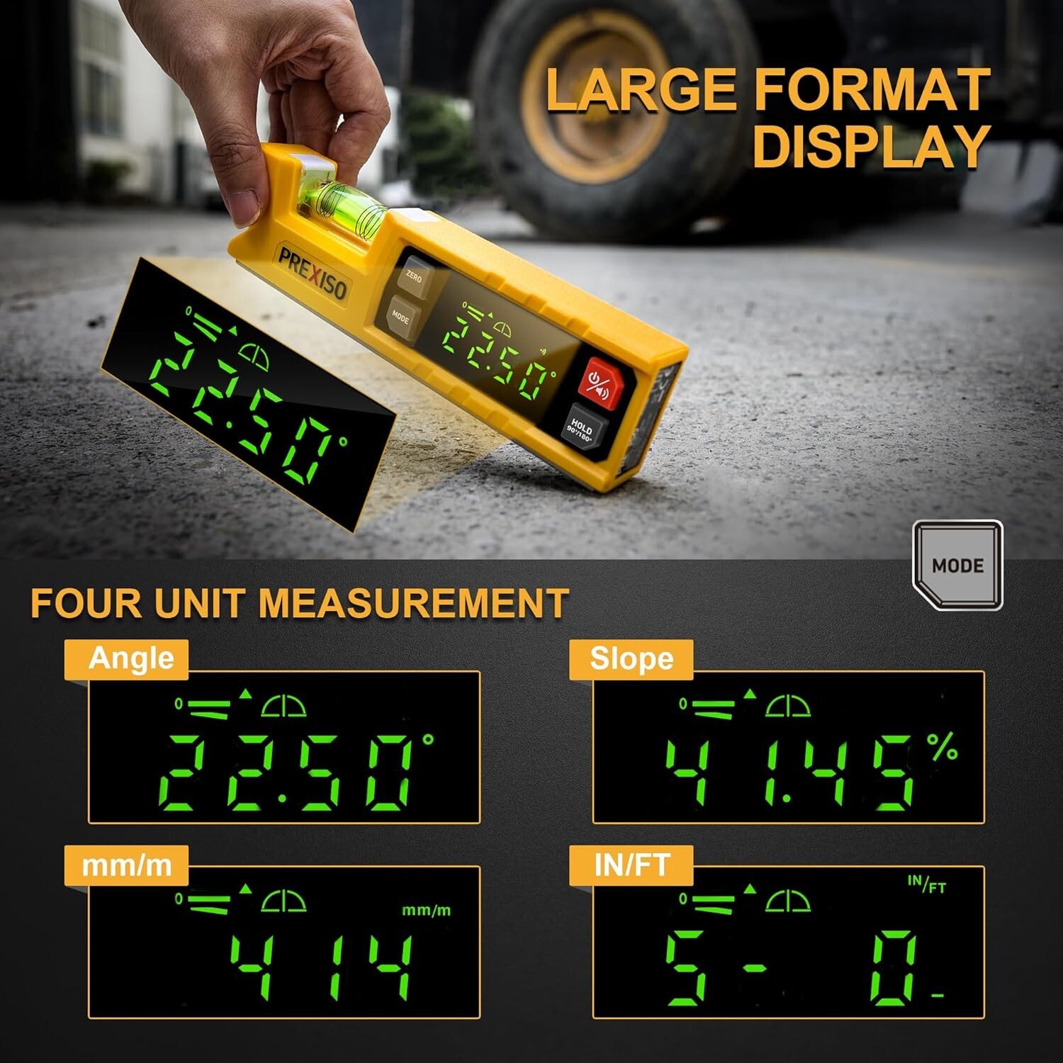 Digital Level & Digital Protractor, 7 inch Angle Finder 0-90° & 0-180° Range NEW