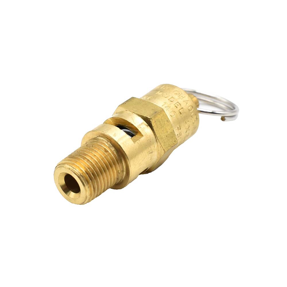ASME Brass Safety Valve w/pull Ring 1/8" MPT 140 PSI - V140-8
