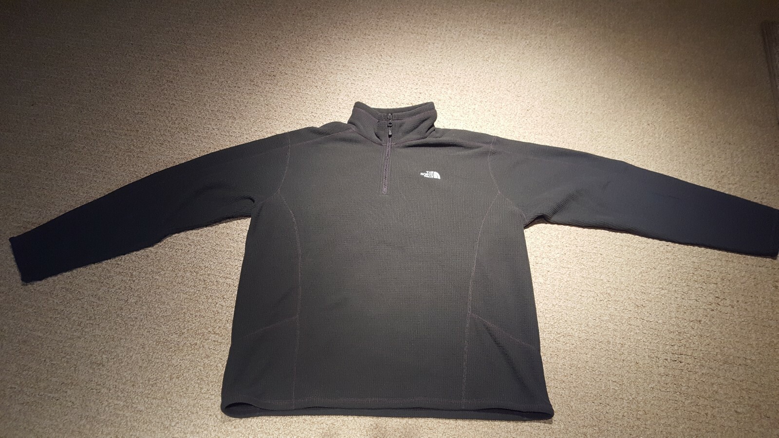 MENS NORTHFACE FLEECE LINED HALF ZIP MOCK PULLOVER X-LARGE, CHARCOAL GREY