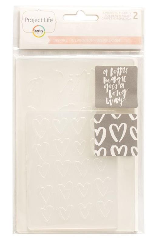 Project Life INSPIRE (2) Embossing Folders Quote Heart Becky Higgins Planner