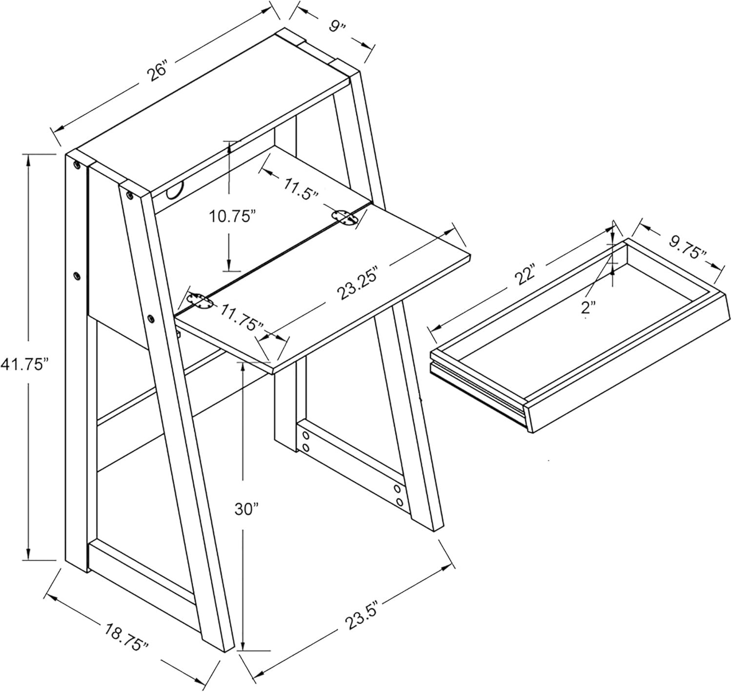 Modern Drop-Down Surface Cabinet Desk for Home Office & Study