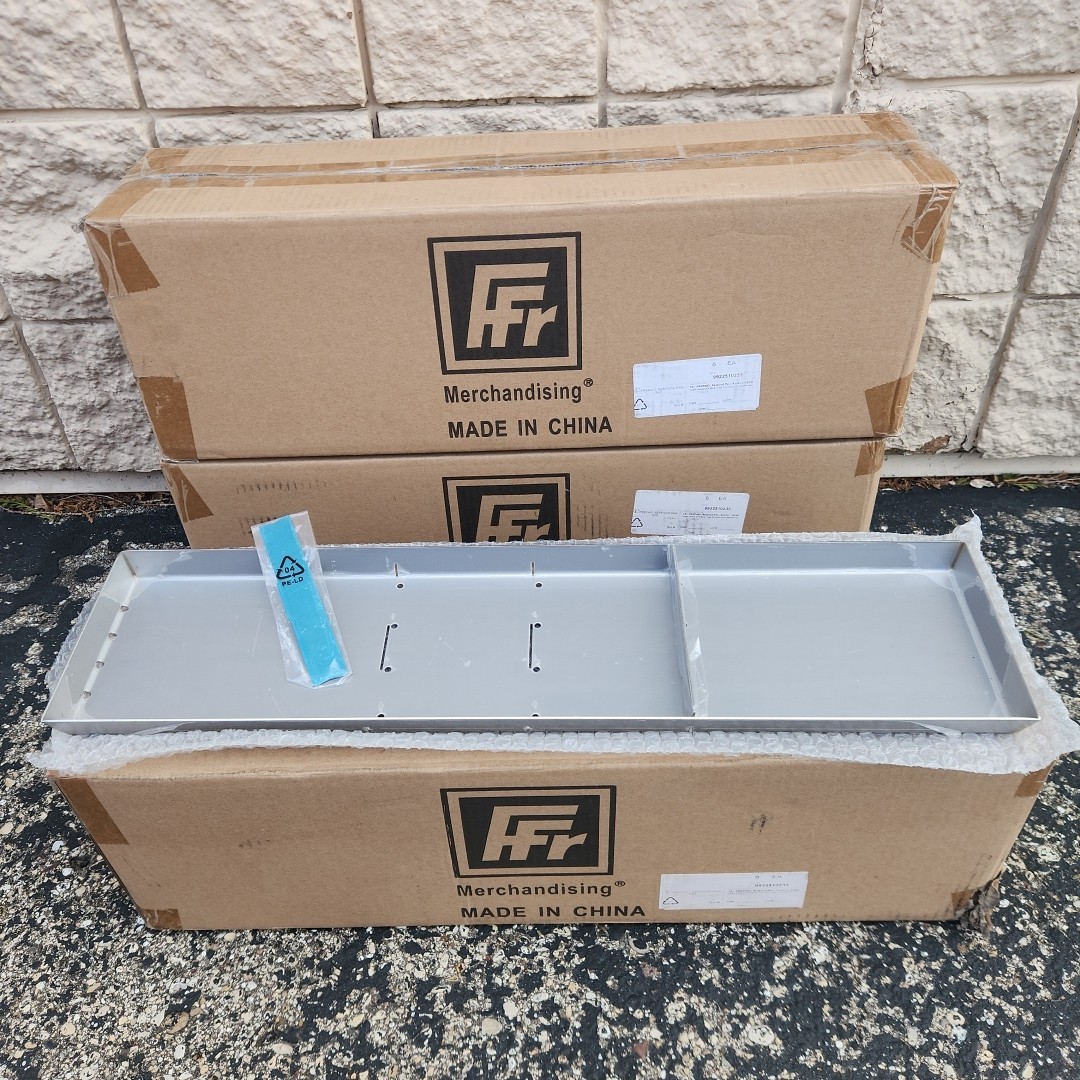 Box Of 6 Stainless Steel Seafood or Meat Pans 6" x 24" x 1 Ffr Merchandising NEW