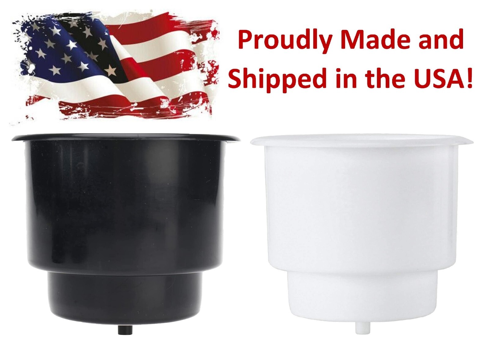 Plastic Drop-in Drink Can Cup Holder Insert 1/4" Drain Hole Boat RV Multi-qty