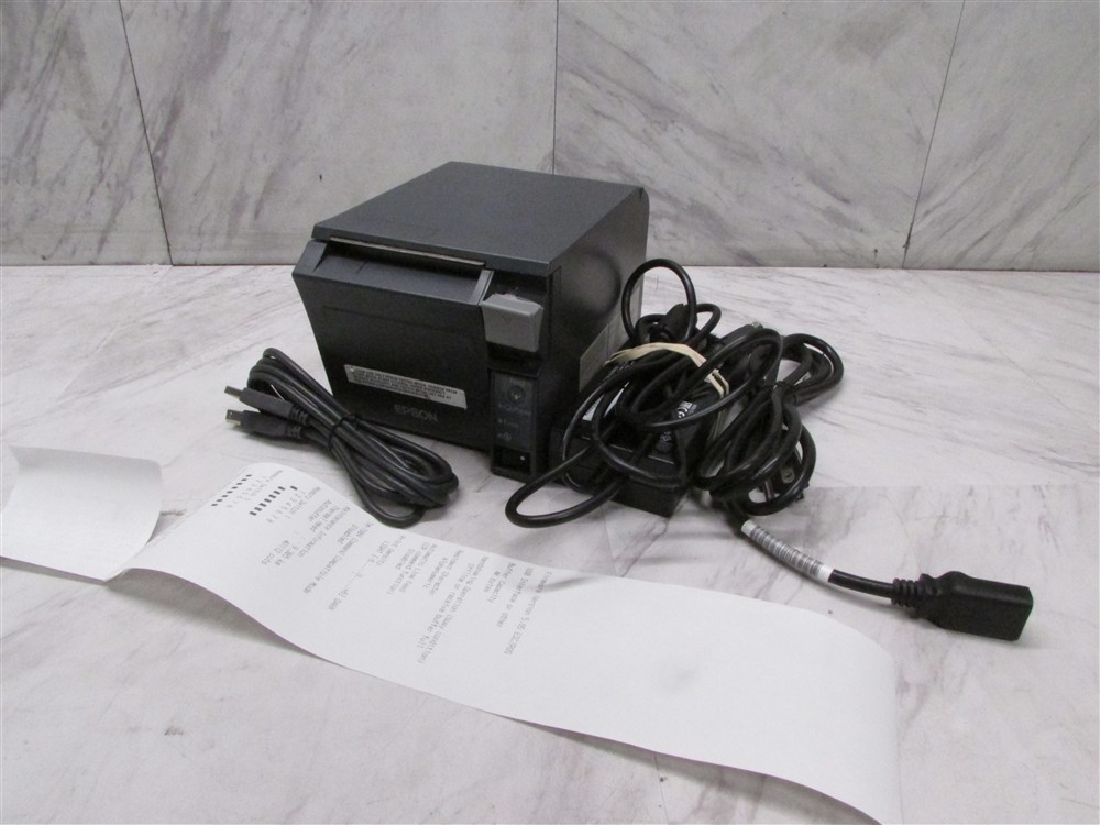 EPSON TM-T70II POS THERMAL RECEIPT PRINTER M296A w/ USB + PWR SUPPLY