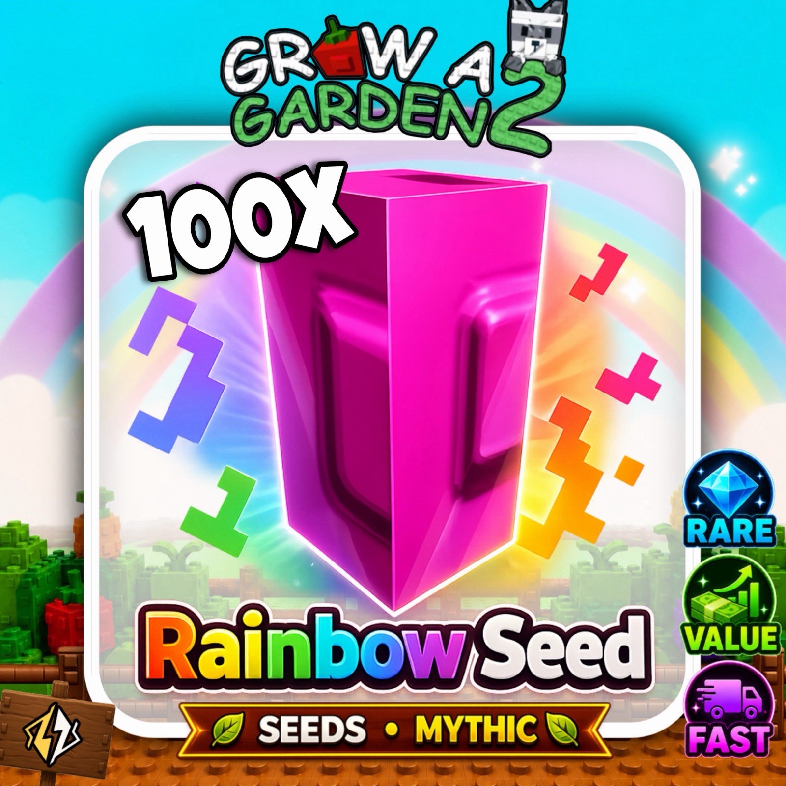 🌱Grow A Garden 2🌱 | 100x Rainbow Seed 🌈 | CHEAP AND FAST DELIVERY⚡️