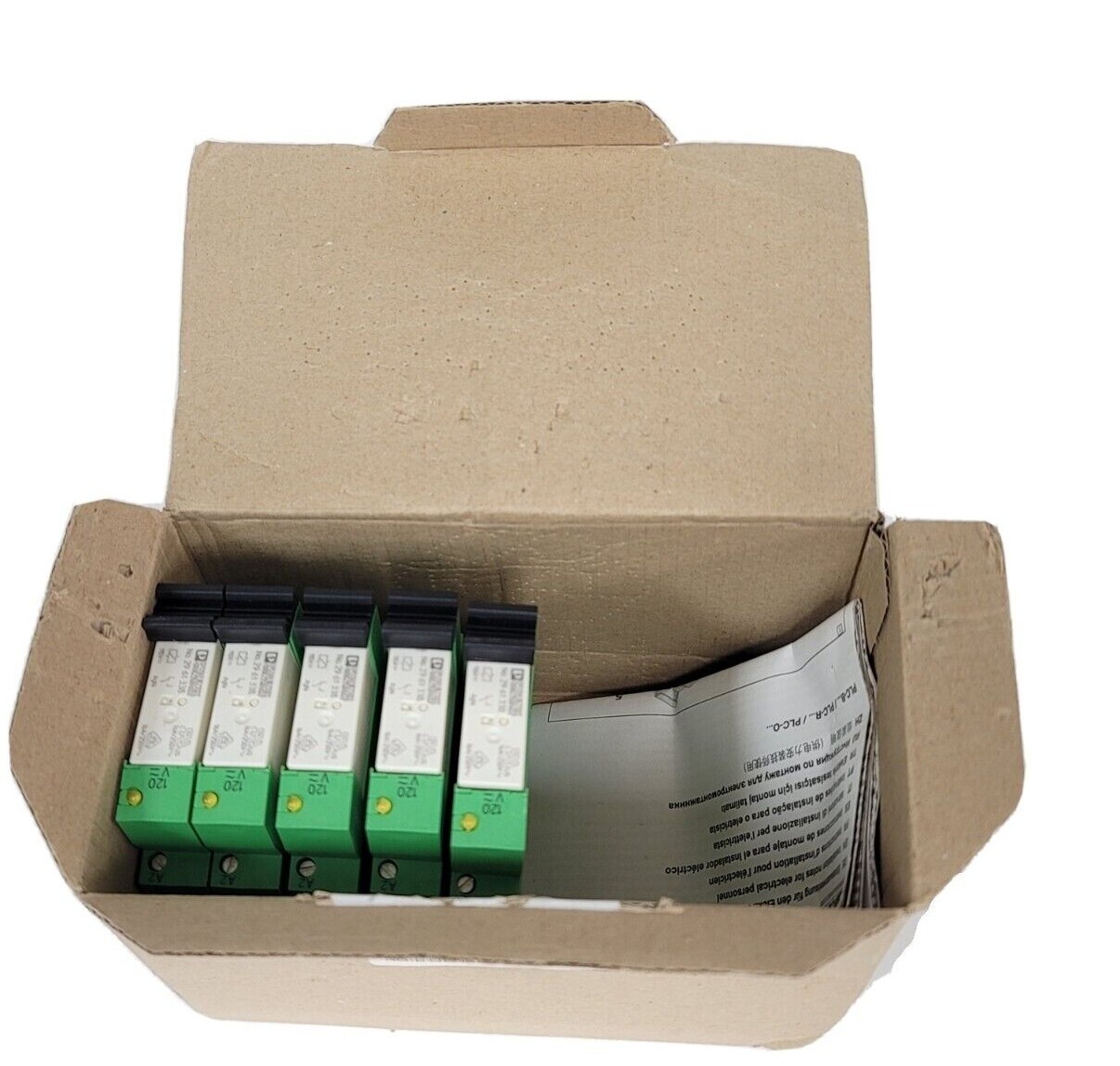 BOX OF 5 NEW PHOENIX CONTACT 2967662 RELAY MODULES PLC-RSC-120UC/21HC