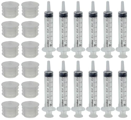 Press in Bottle Adapter for Bottles 24 mm Outer Neck Size +  6ml syringe 12 pack