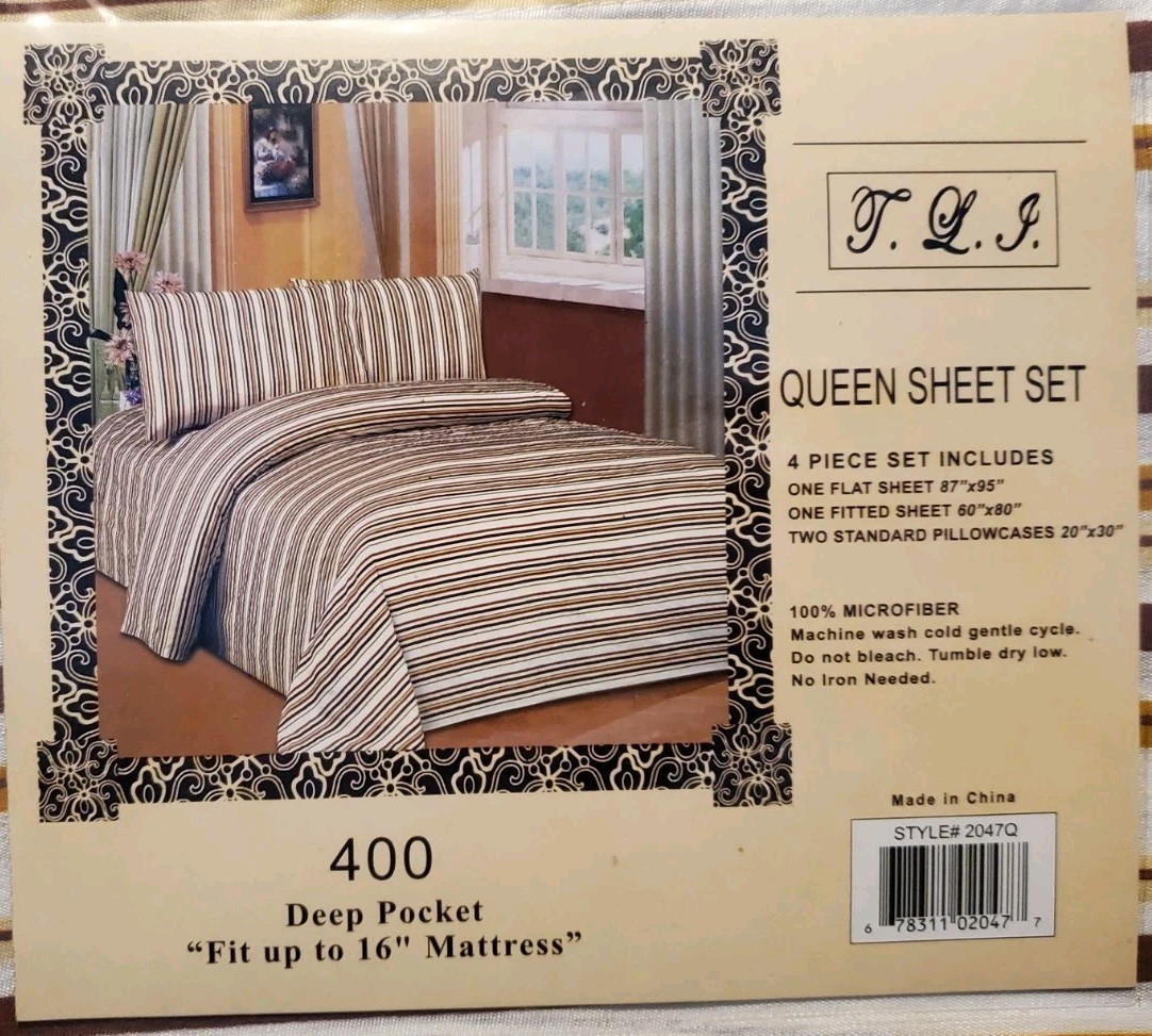 BRAND NEW Queen 100% Microfiber Sheet Set Extra Soft 400 Thread Deep Pocket