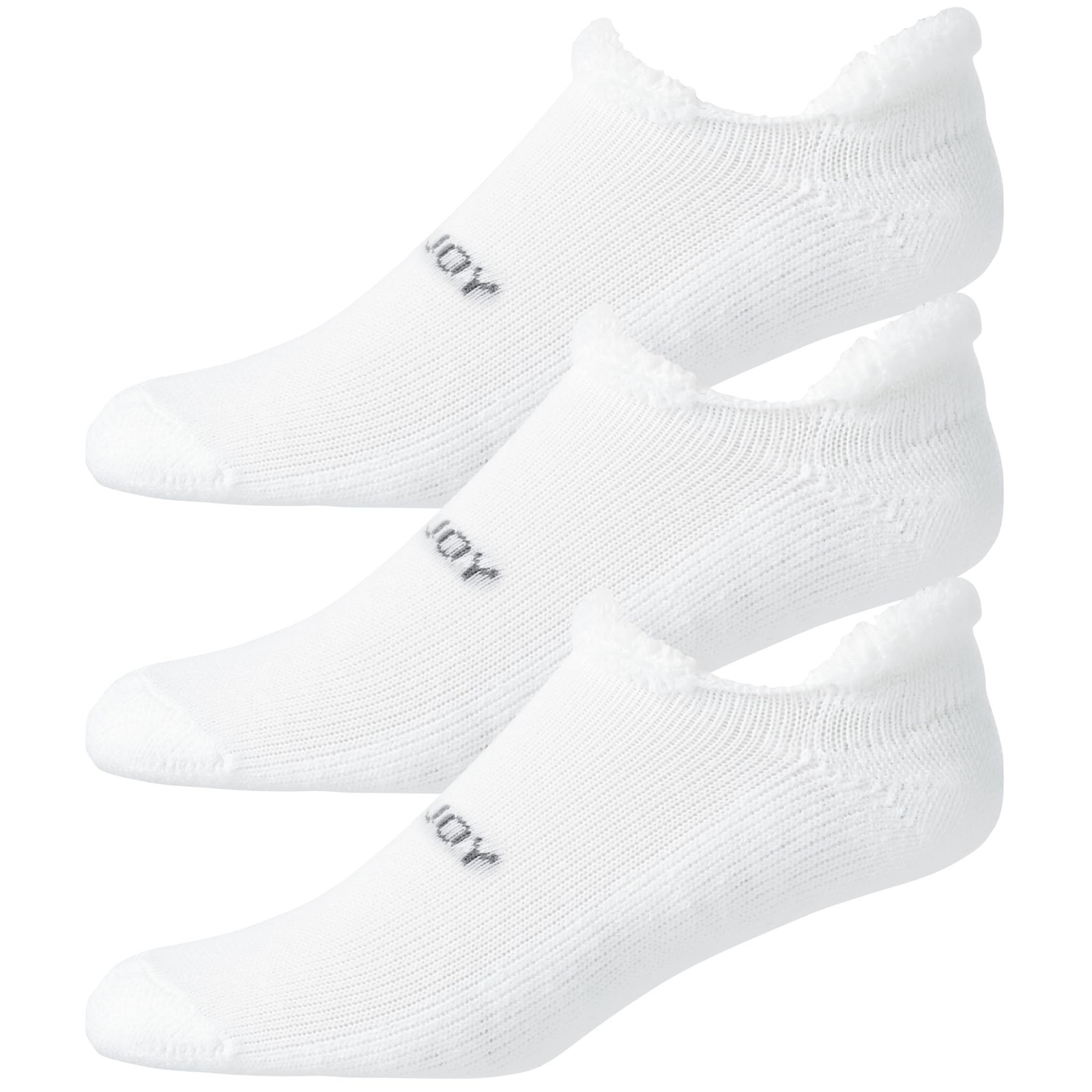 FootJoy Mens ComfortSof Roll-Top 3-Pack Socks White Size 7-12 77%Combed Cotton