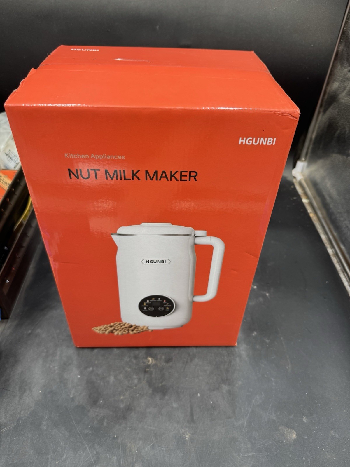 HGUNBI Nut Milk Maker 826K Electric 800W Self-Cleaning White Stainless Steel
