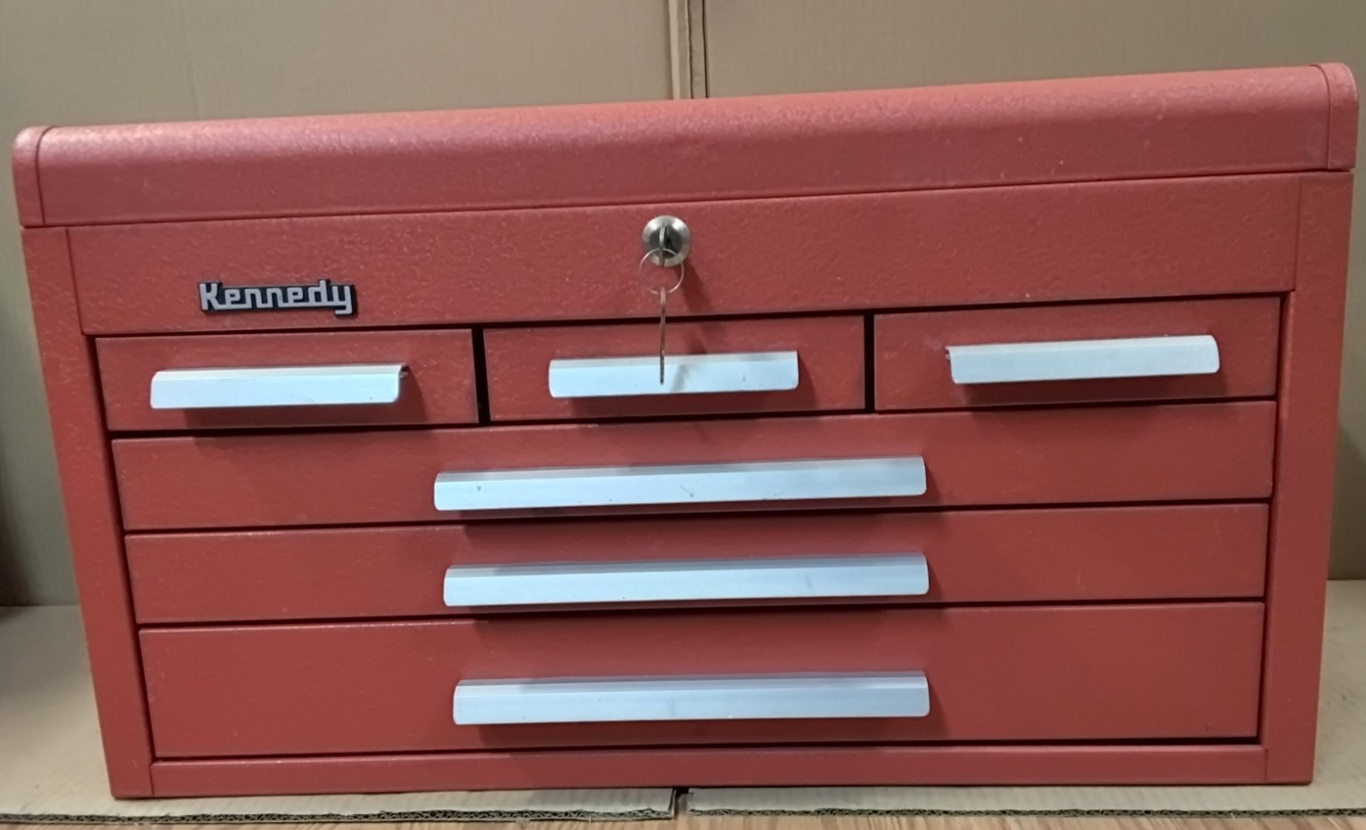 Kennedy 26" Tool Box Machinist Top Chest 6 Drawer 266-737895 W/KEYS Tray Manuals