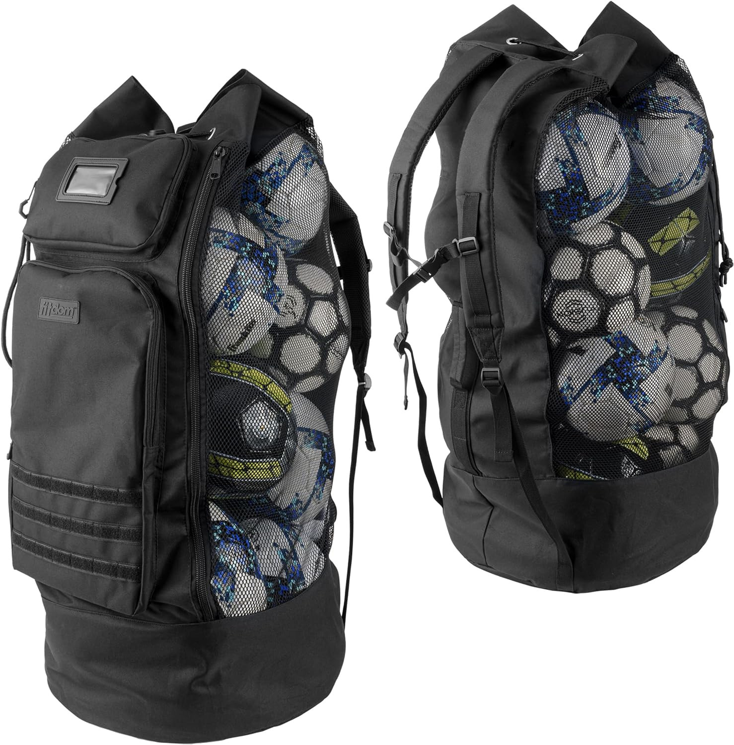 Heavy Duty XL Soccer Mesh Equipment Ball Bag W/Adjustable Backpack Shoulder Stra