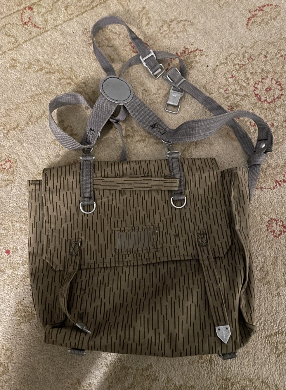 East German NVA Rucksack Strichtarn Camo Field Patrol Pack Military Backpack