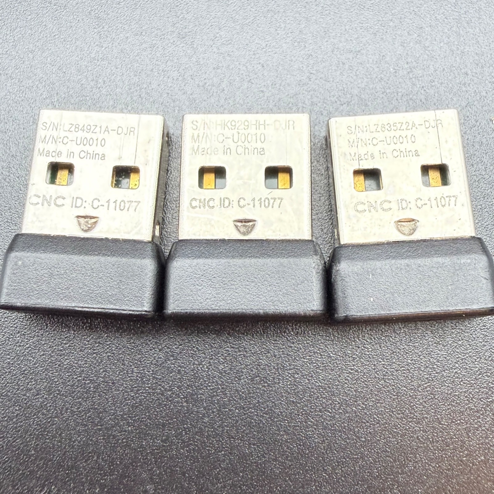 Lot of 3 Logitech Unifying USB Nano Receiver C-U0010 Mouse Keyboard Dongles
