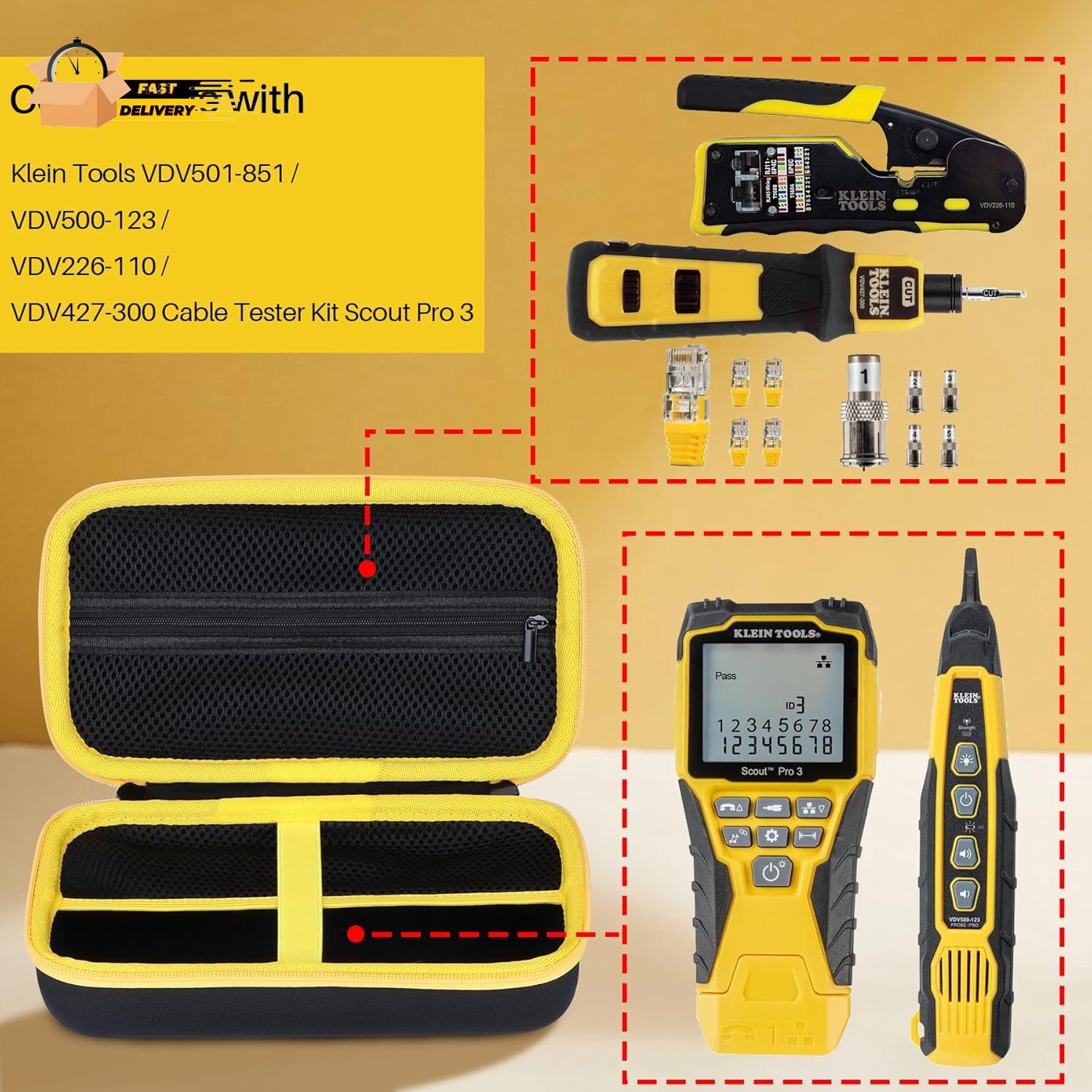 Storage Case Compatible with Klein Tools VDV501-851 / VDV500-123 / VDV226-110 /