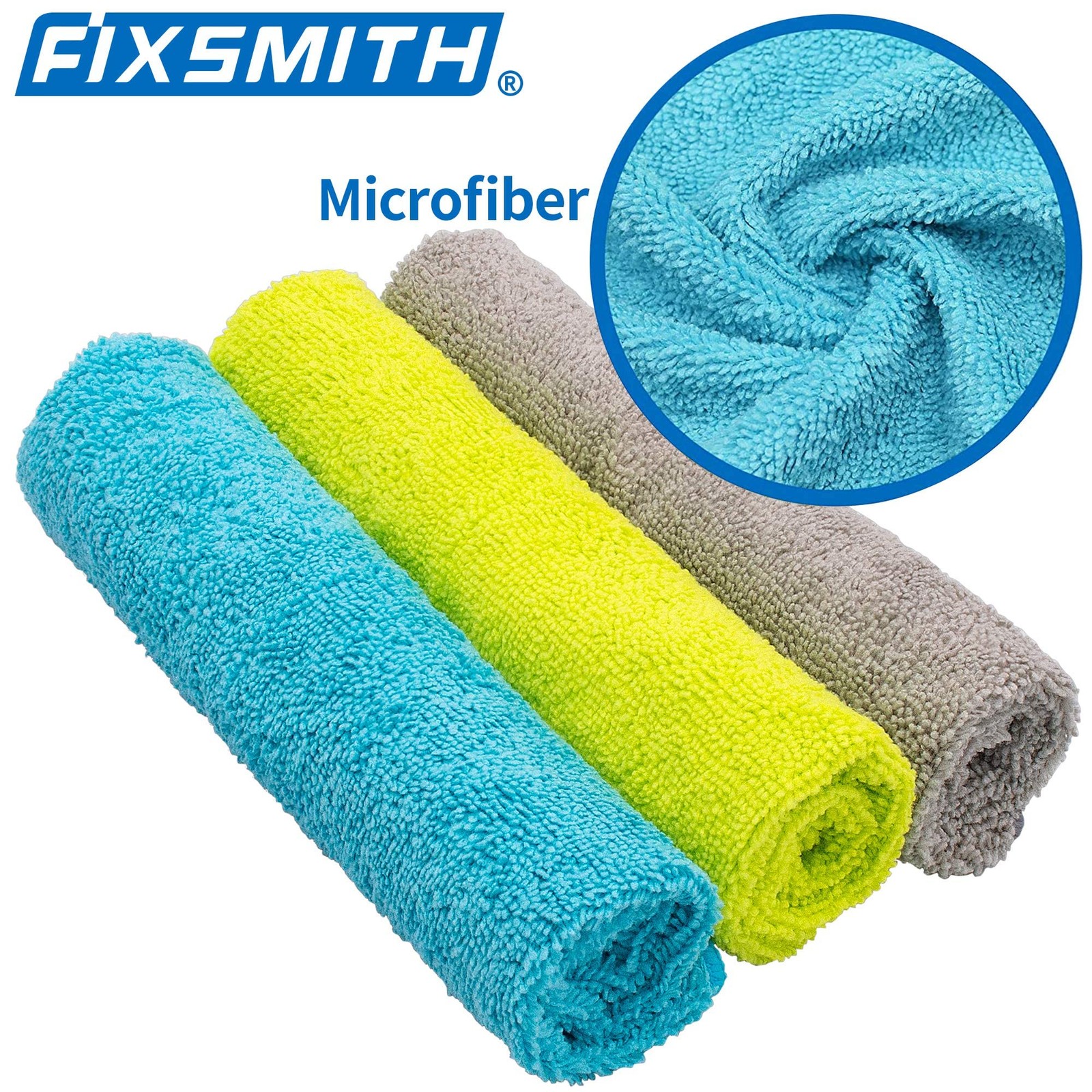 FIXSMITH Microfiber Cleaning Cloth-Pack of 50, Multi-Functional Towels, Size: