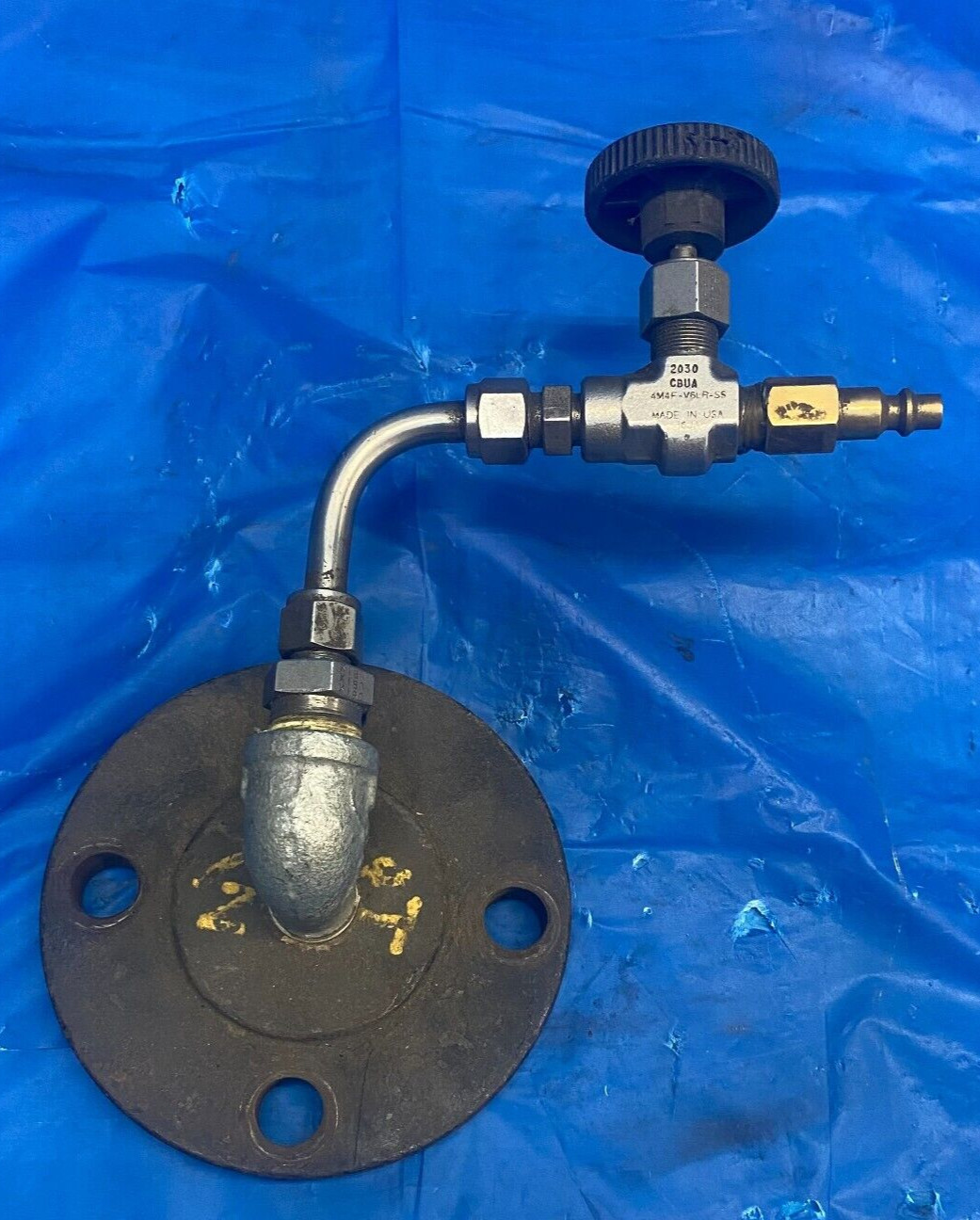 PARKER NEEDLE VALVE WITH NIPPLE AND FLANGE 2030 CBUA 4MAF-V6LR-SS 16J USA