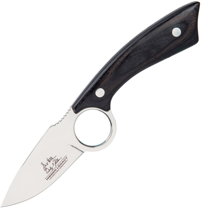 Hibben Legacy Skinner Black Pakkawood 5Cr15MoV Fixed Blade Knife w/ Sheath