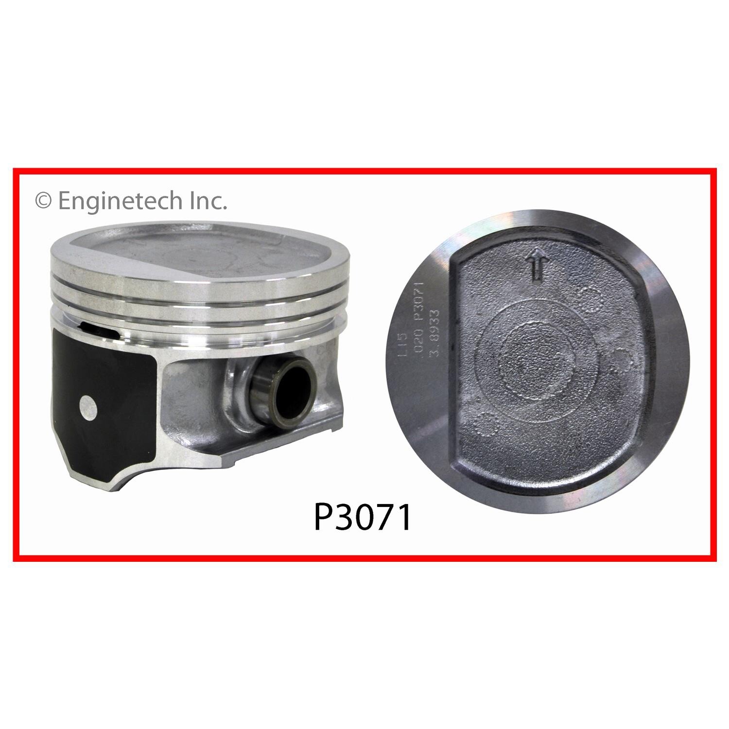 96-06 4.0 Jeep, Single Piston With Rings, P3071 .020