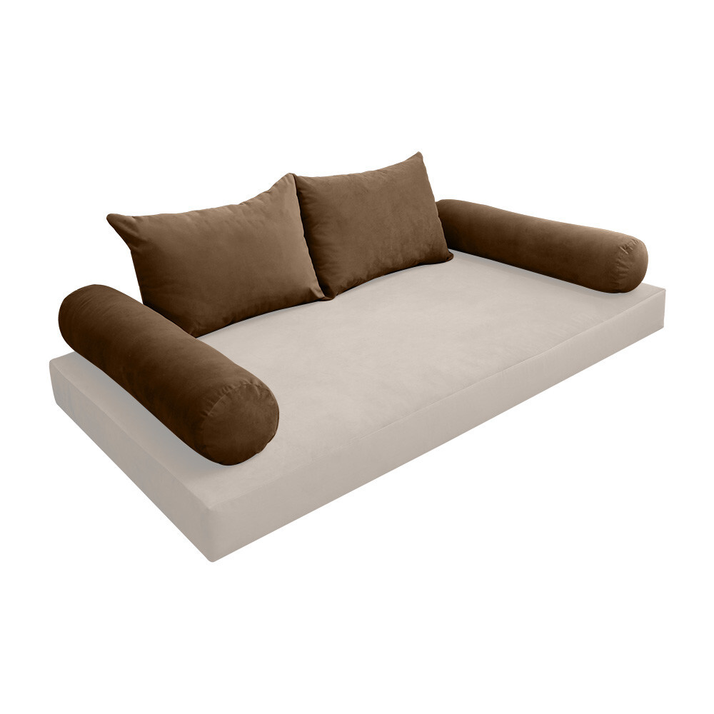 COVER ONLY Model V4 Twin Velvet Knife Edge Indoor Daybed Cushion Bolster - AD308