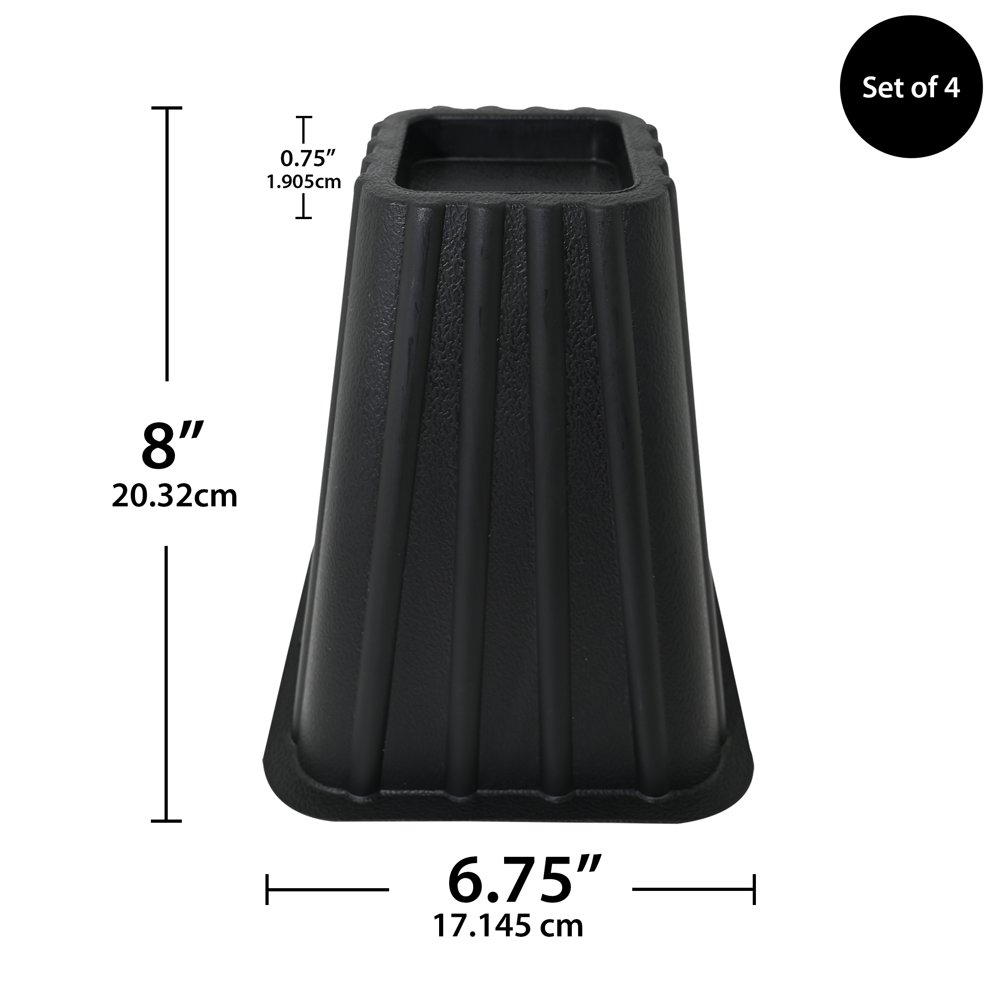 Heavy-Duty Tall Bed Risers Home Management Create Under Bed Storage Space 4-Pack