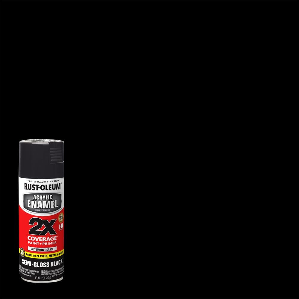 Rust-Oleum Acrylic Enamel 2X Spray Paint, Gloss Black | 2X Coverage | Paint & Pr