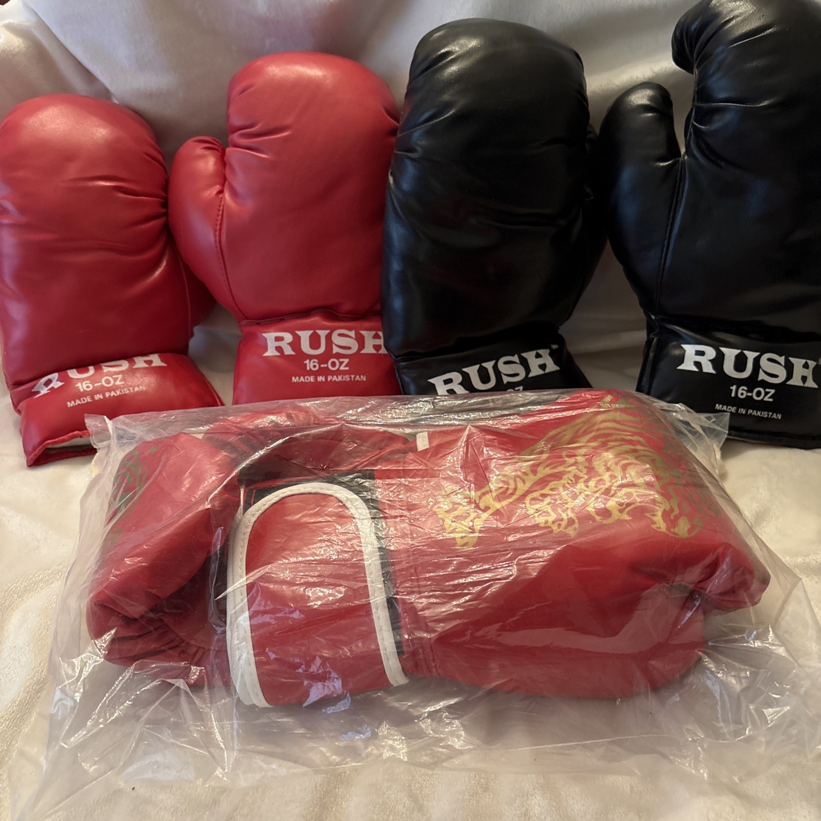 Boxing Gloves 2 Sets Rush 16 Oz. and Brand New Sandbag Gloves for Men and Women