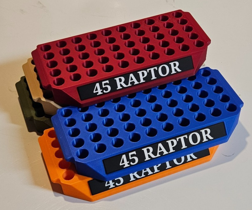 Reloading Tray for 45 RAPTOR or similar size - Select Color