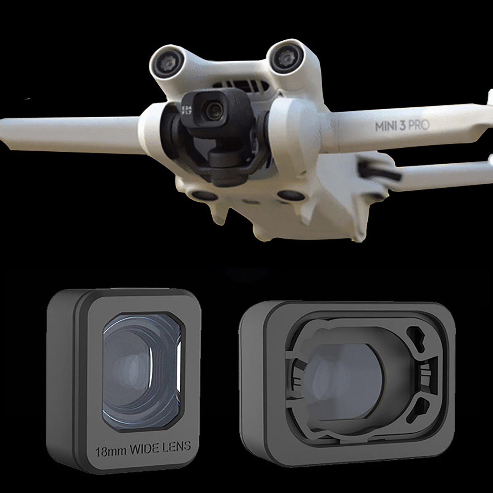 For Mini 3 Pro External Wide-Angle Lens Extension Lens Drone Accessory