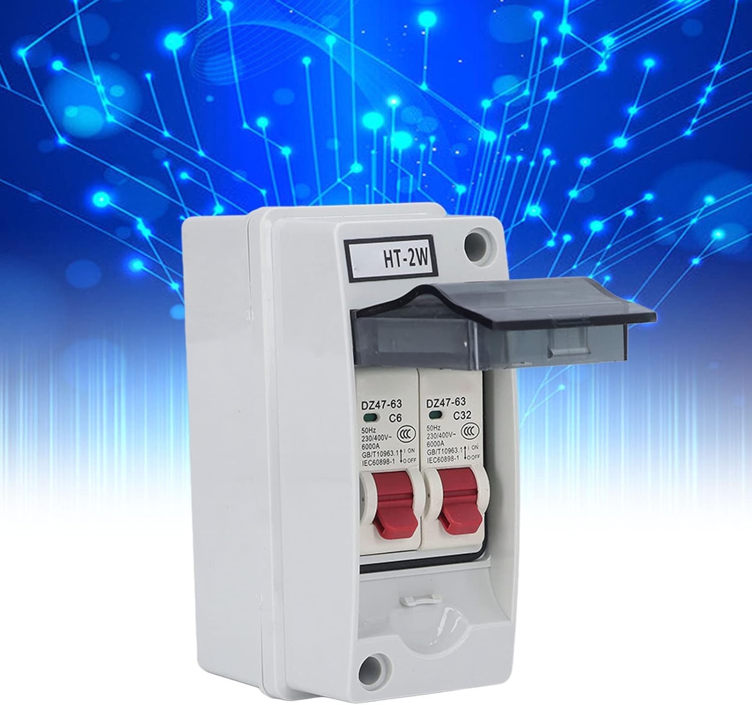 2 Way Distribution Box Circuit Breakers with Case 16A 32A