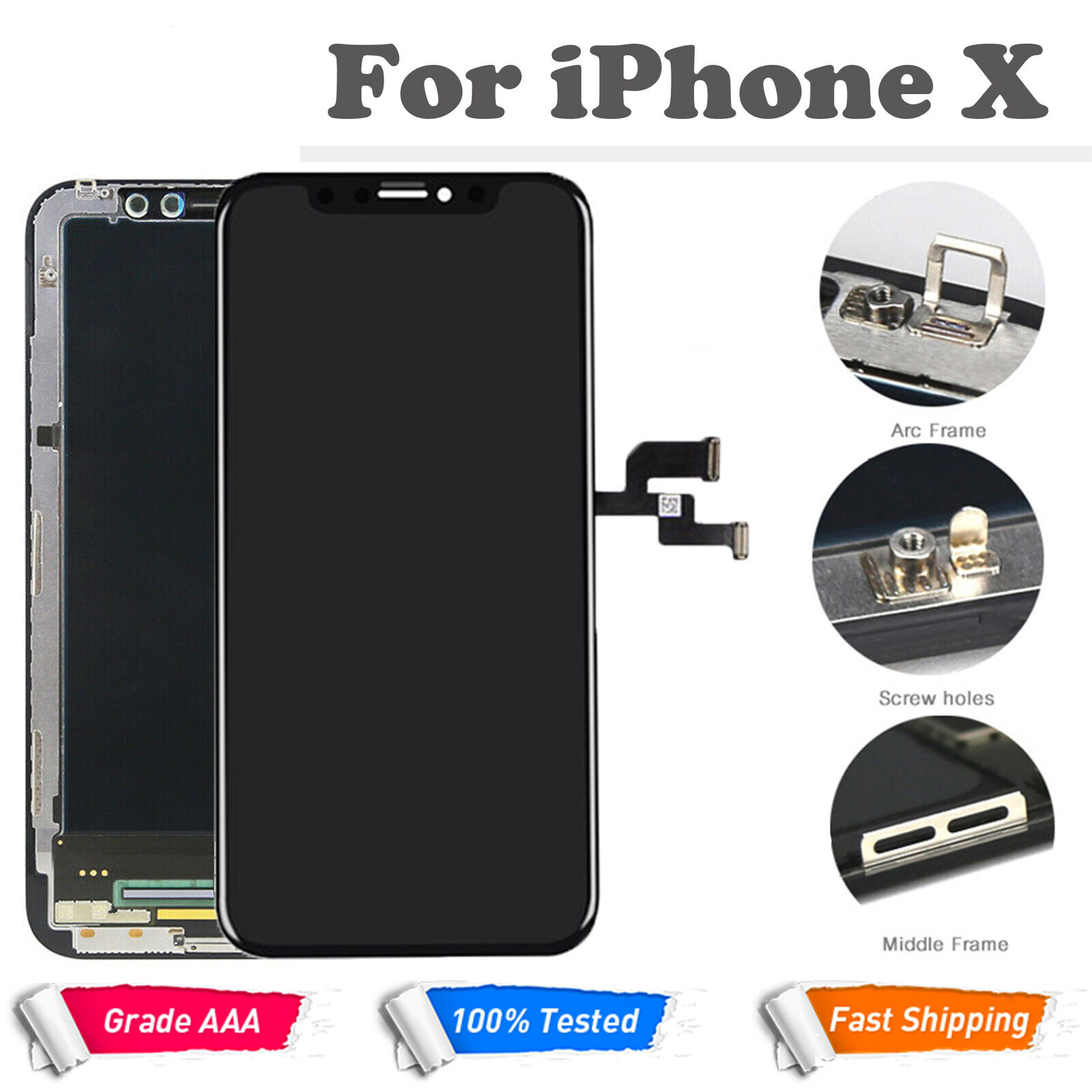 For iPhone X Display LCD Touch Screen Digitizer Assembly Replacement AAA+ Tools