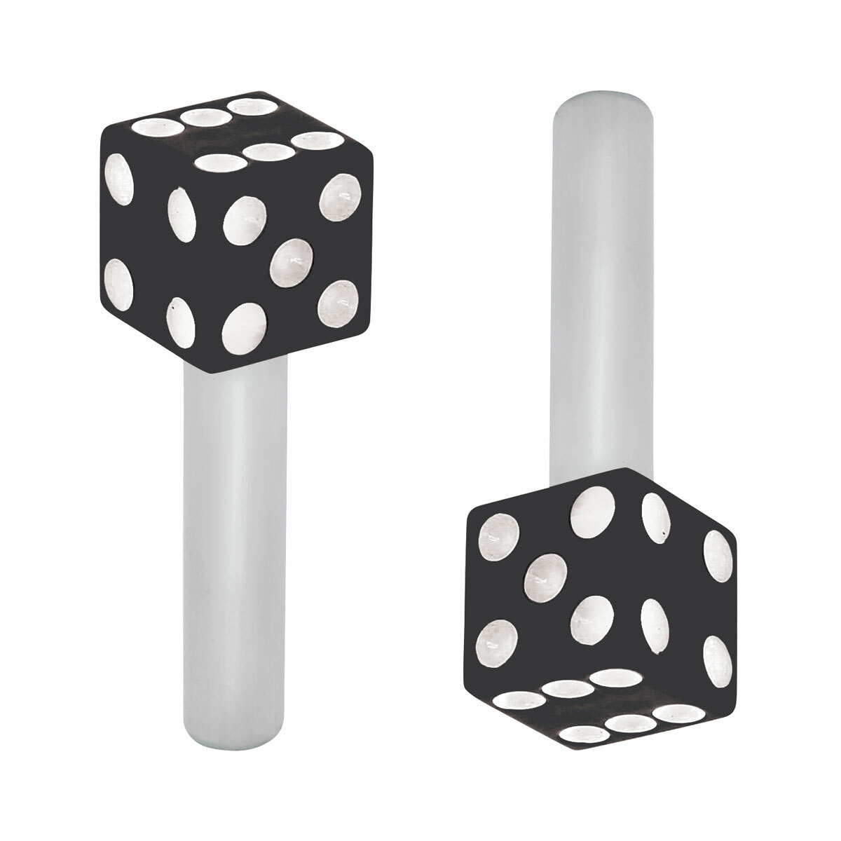 United Pacific 70042 Dice Door Lock - Black Knobs (2Pc/Set)