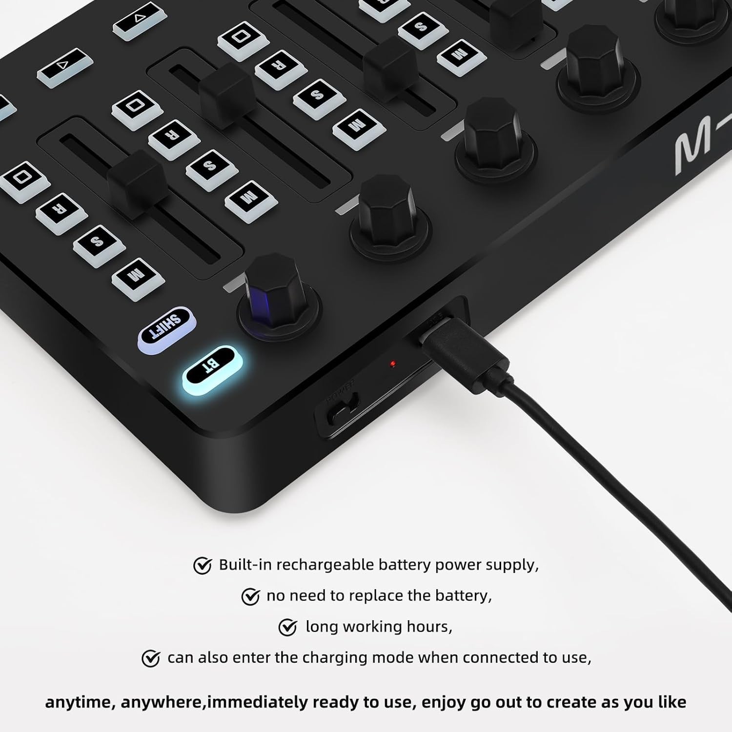 Wireless Midi Controller Mixer, Bluetooth Semi Weighted Professional dynamic ...