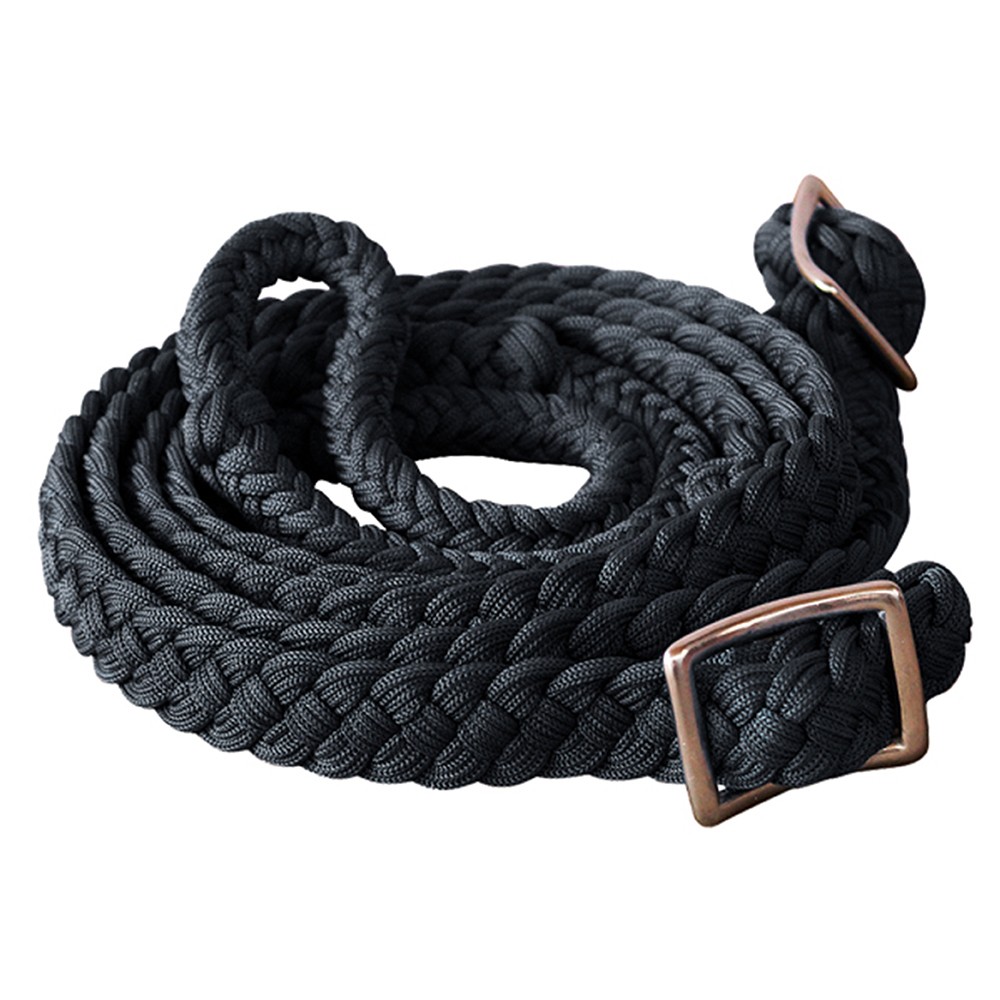 C-E106 1" X 8Ft Hilason Braided Poly Barrel Reins Horse Racing Flat Grip Knots
