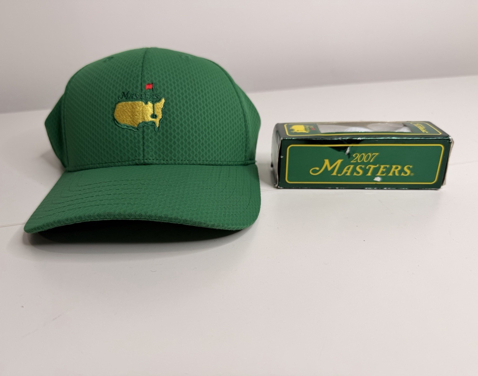 American Needle Masters Green Adjustable Mesh Polyester Golf Hat Embroidered