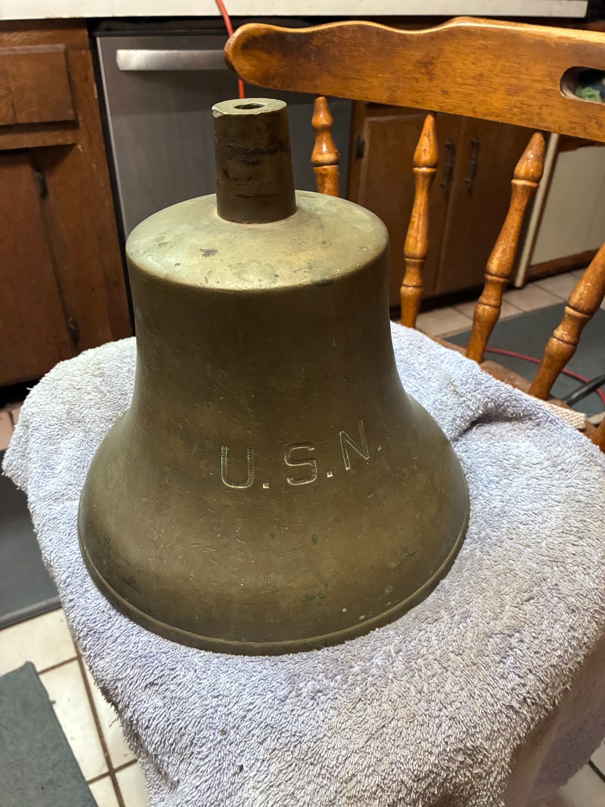 Vintage U.S. Navy U.S.N. Ship's Bell 11 3/8"  and 28 Pounds
