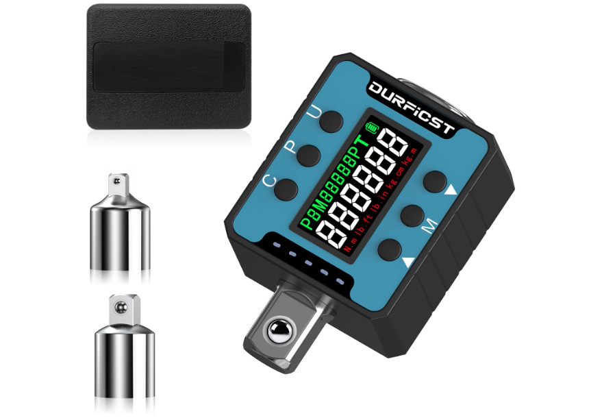 Adaptador de torque digital 1/2", ±2%, LED y zumbador, para bici, moto y auto. N